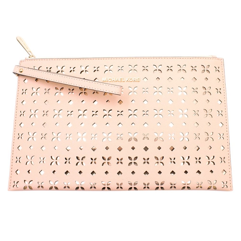 Michael Kors Floral Perforated Leather Clutch
